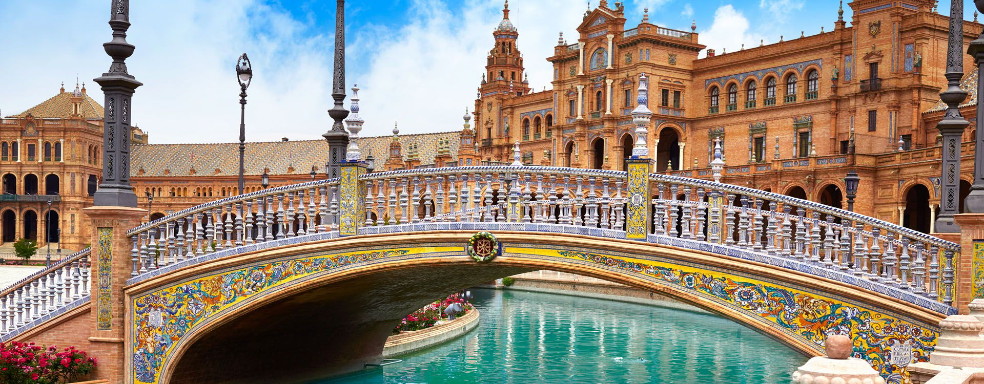 Seville Plaza de Espana bridge Andalusia