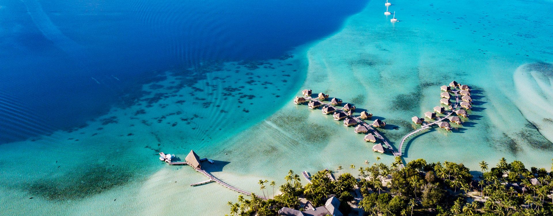 Taha aerial view panorama landscape French Polynesia