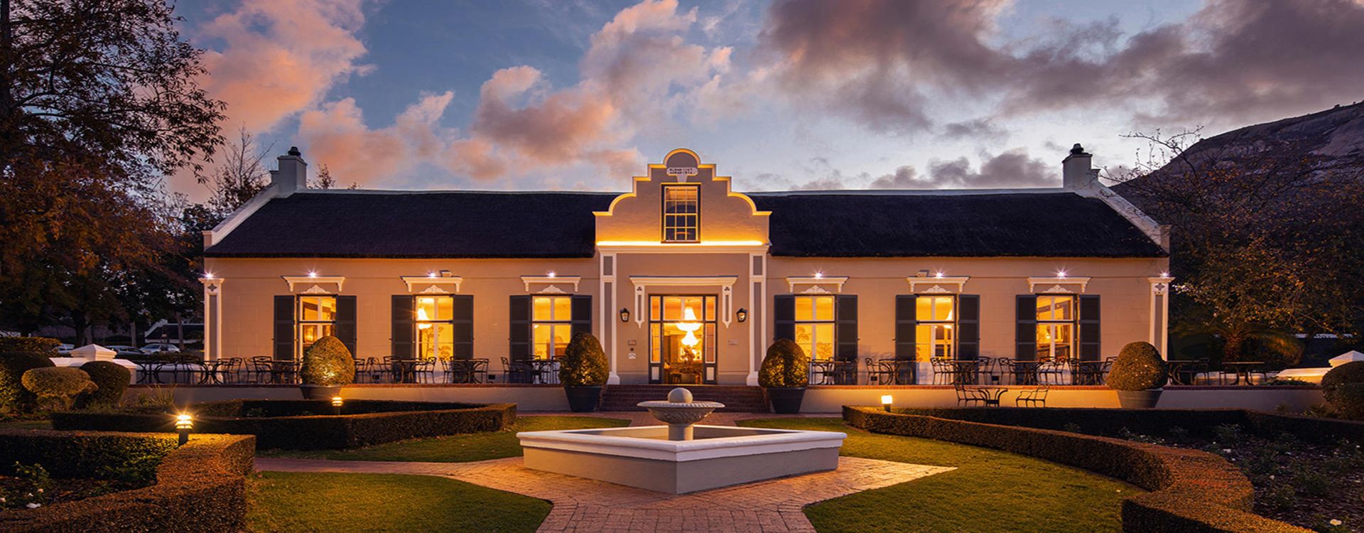 Grande Roche Hotel_Aerial-View_Evening