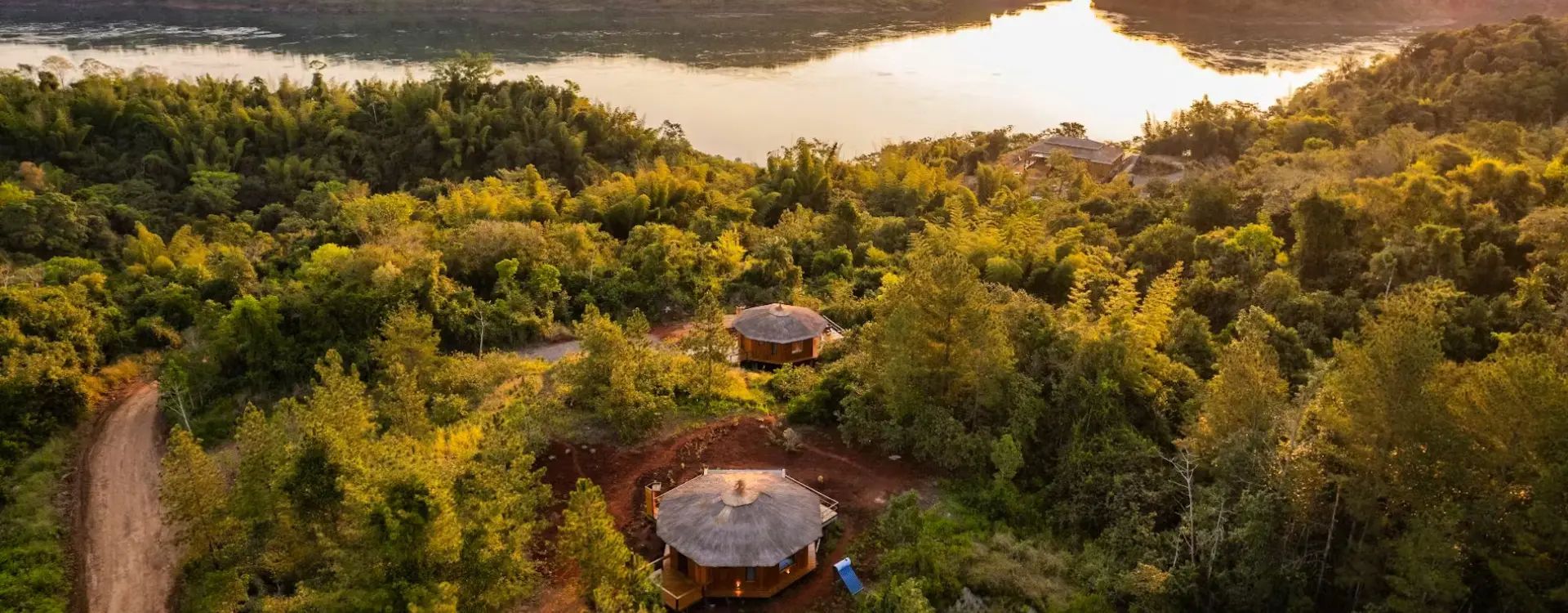 Aerial view of a luxury camp in Argentina