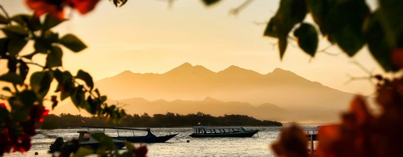 View of Lombok from the Gili Islands