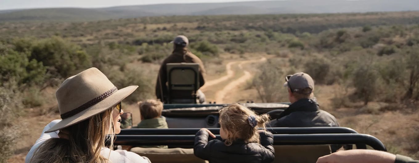 Family on safari in South Africa