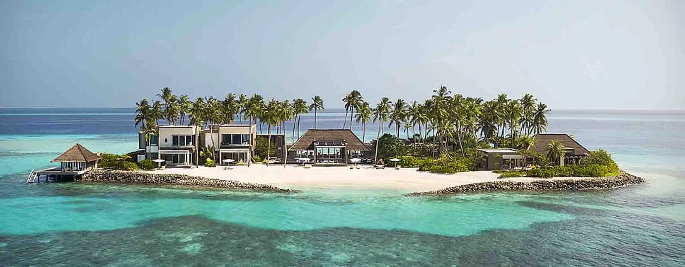 The front aerial of Cheval Blanc Randheli, the Maldives