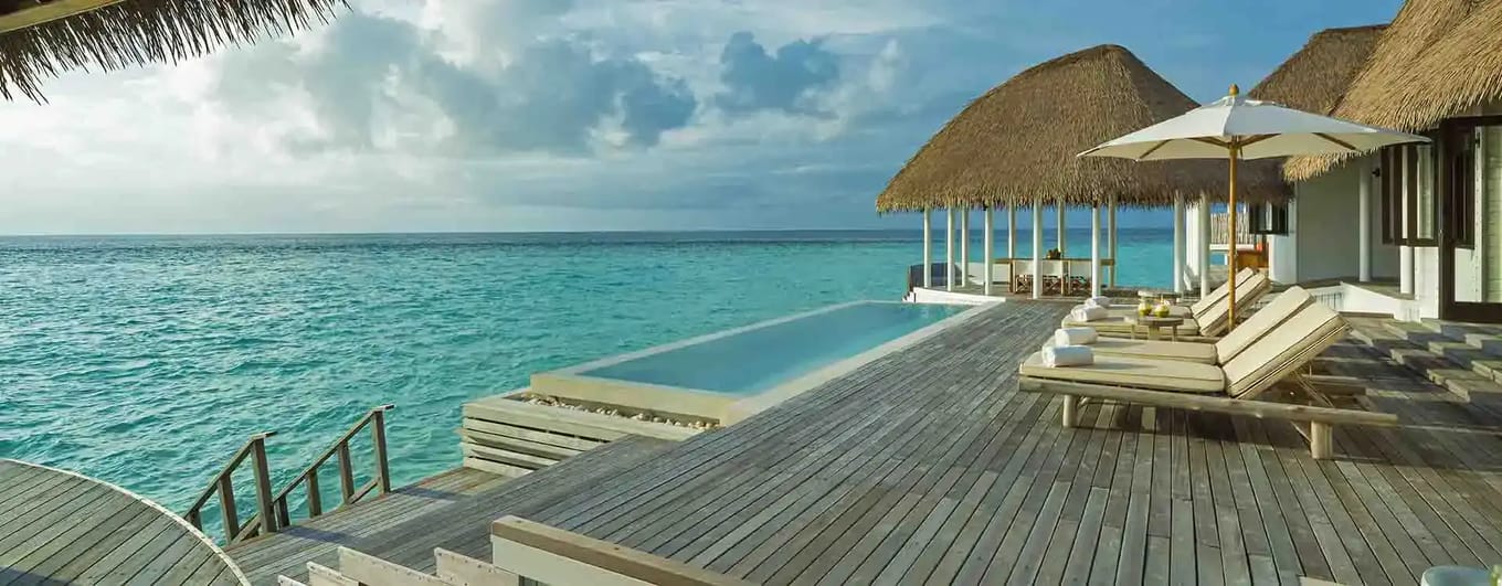 The ocean view from the deck of Pool Villa at COMO Maalifushi