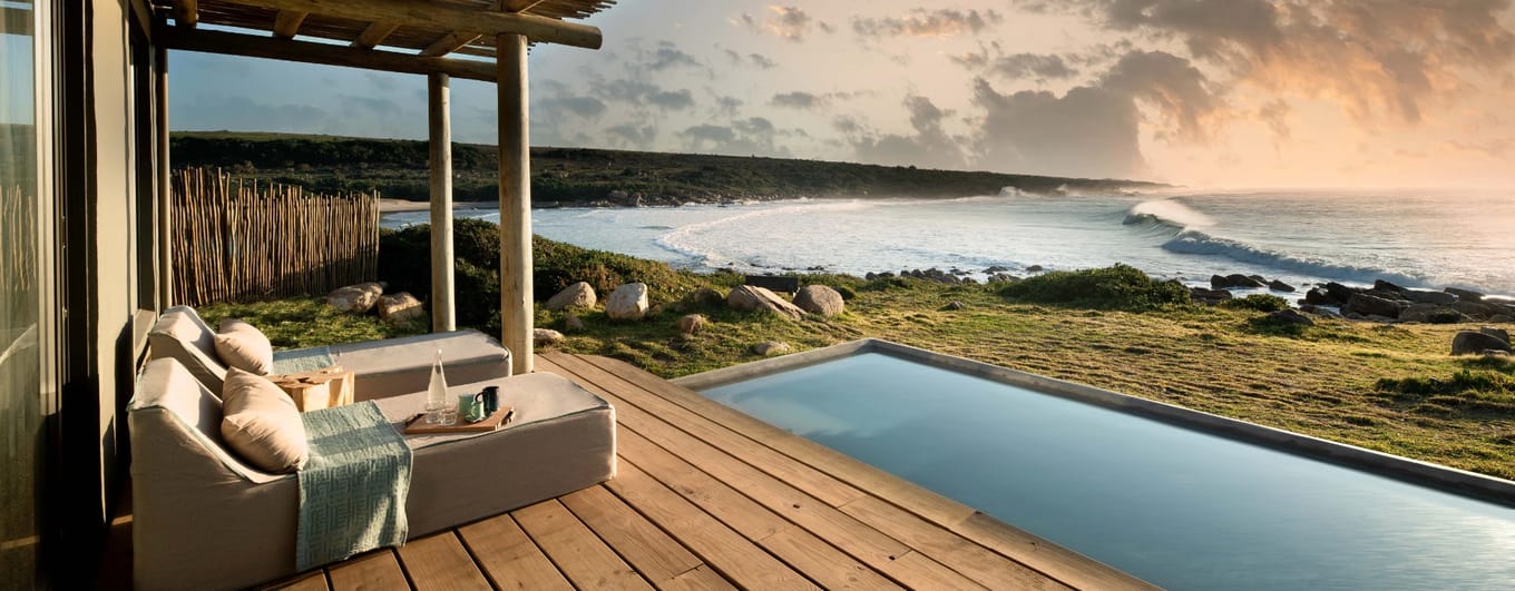 Panoramic ocean view from a suite at GweGwe Beach LodgeLodge