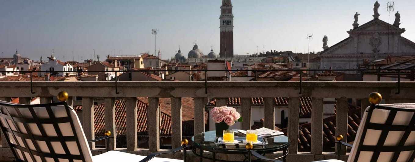 View of Rome from hotel balcony