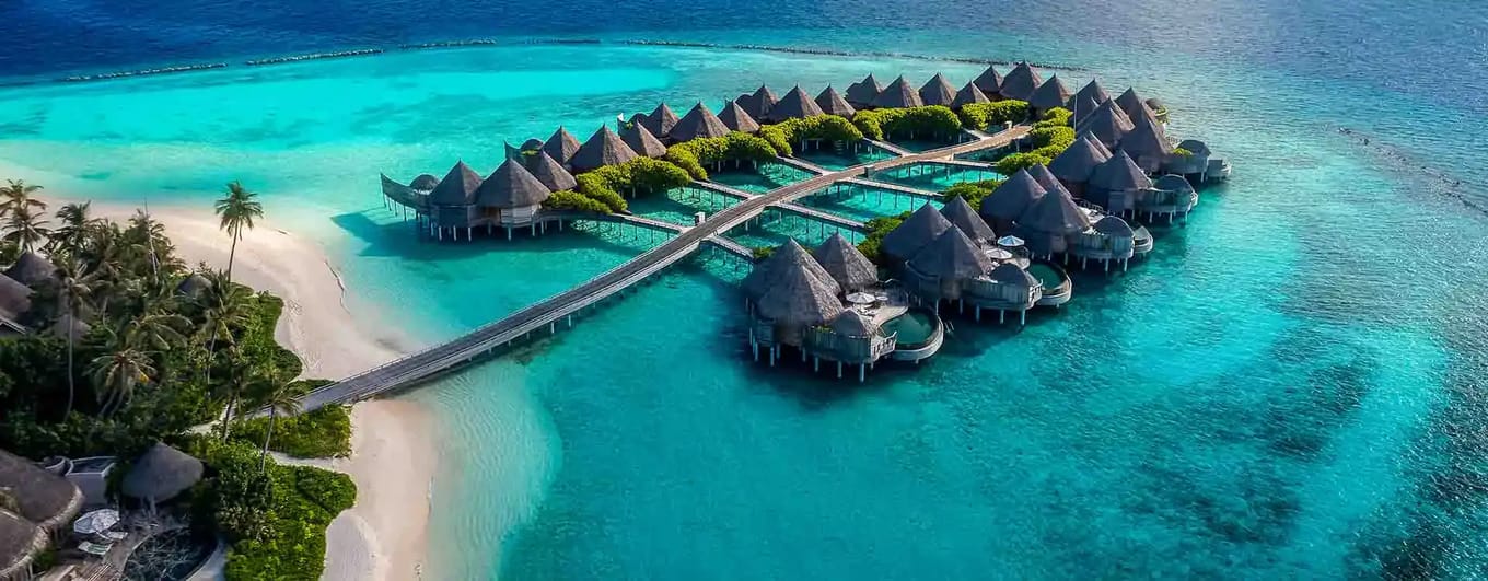 Aerial View of Ocean Houses and Residences at The Nautilus Maldives