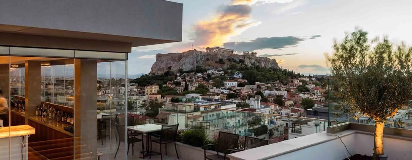 Restaurant with the view from Electra Metropolis Athens, Greece