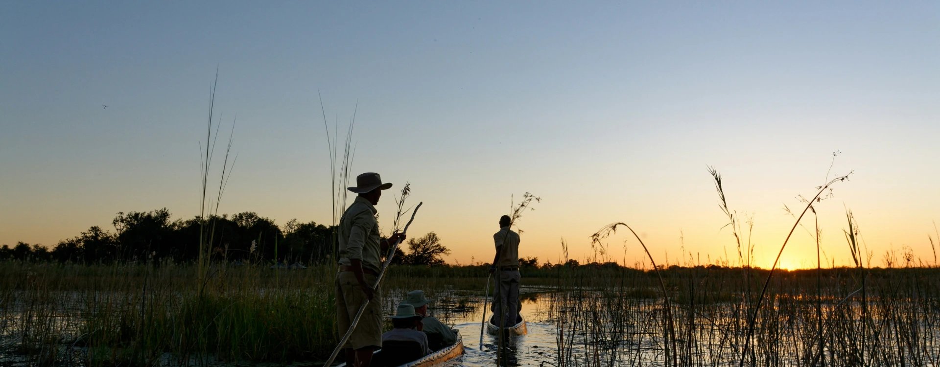 Canoeing down the Okavango Delta