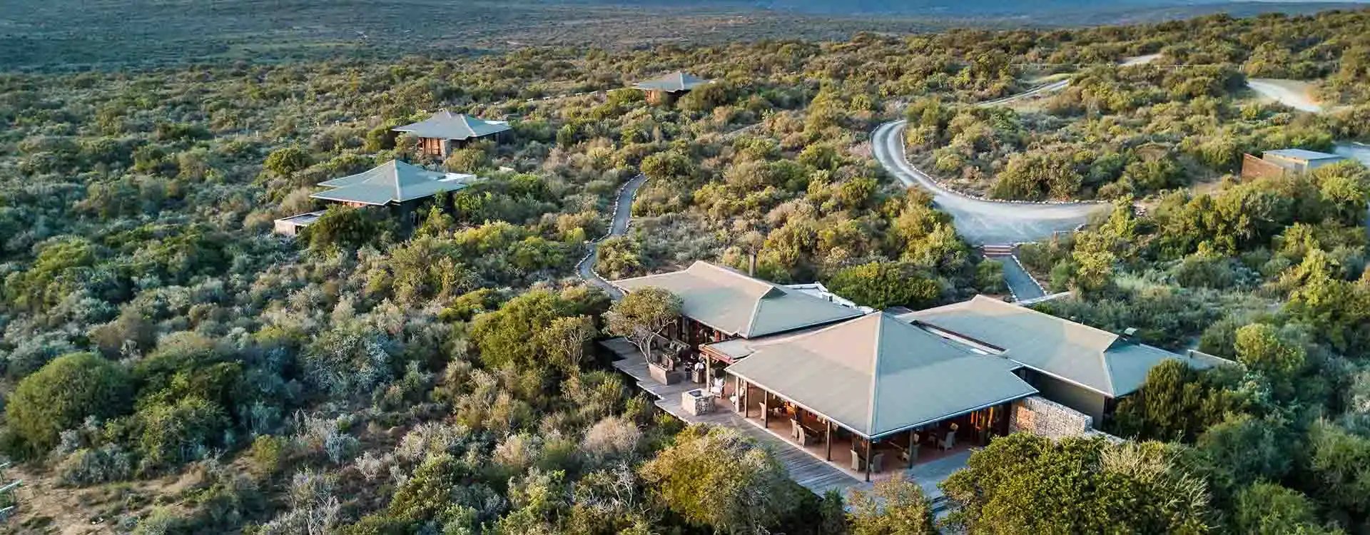 The aerial of Kwandwe Ecca Lodge, South Africa
