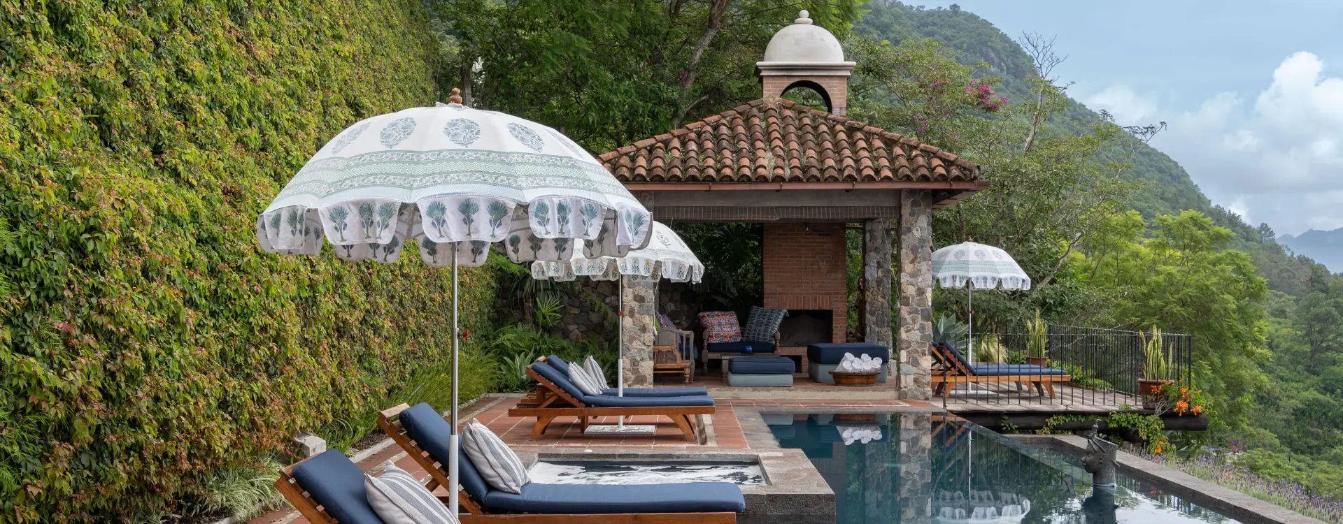 hotel pool set in the mountains