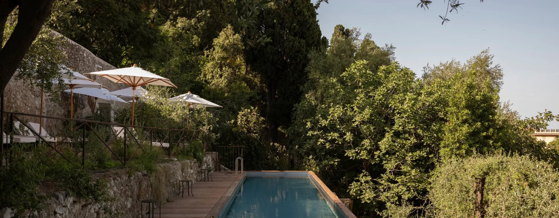 The swimming pool at a luxury hotel in Nice