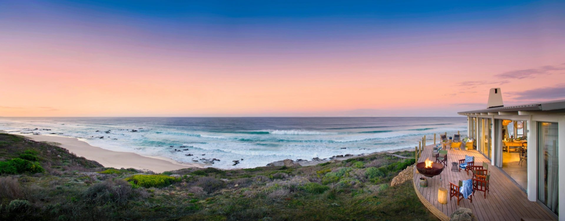 Aerial view of Lekkerwater Beach Lodge