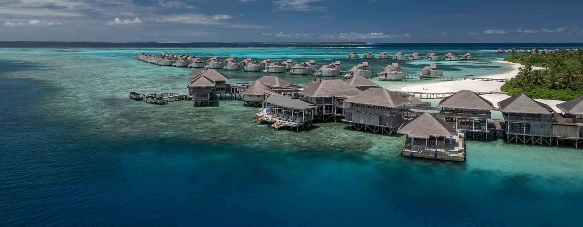 Aerial of Overwater Villa at Six Senses Laamu