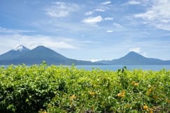 View of volcanoes in Guatemala