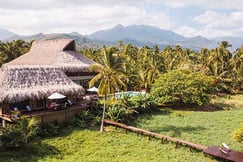 The aerial and exterior of Villa Playa Colombia