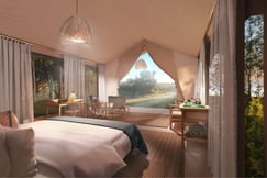 Luxury tented camp bedroom in Kenya