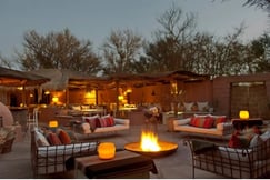 fire pit in scenic outdoor hotel lounge peru