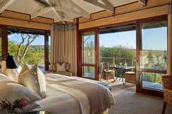 Bedroom with view at Kwandwe Ecca Lodge, South Africa