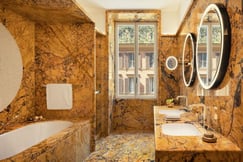 Luxurious marble bathroom in hotel in Rome