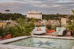 Roof Terrace overlooking Rome from Bulgari Hotel