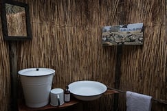 The bathroom of each chalet at Ntemwa-Busanga Camp