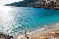 The beach area in Daios Cove