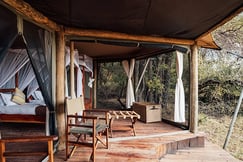 Private deck in the guest room at Musekese Camp