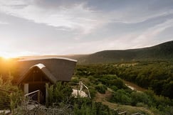 The lodge exterior and view at Kwandwe Great Fish River Lodge, South Africa