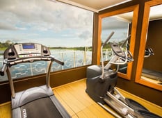 treadmill  in private gym on luxury cruise ship on the amazon river