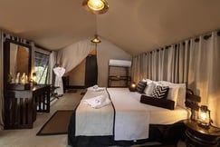 Deluxe Tent interior at Leopard Trails Wilpattu