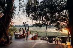 Outdoor dining area at Musekese Camp