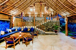 Indoor seated area at Gal Oya Lodge