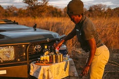 Stopping for drinks while Game Drives