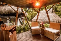 Private deck of Glamping Suite with Jacuzzi at Tewimake Colombia