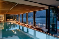 Indoor pool overlooking Lake Como at Grand Hotel Tremezzo