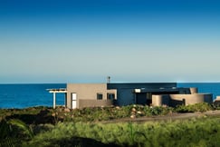 Beach lodge exterior with ocean views