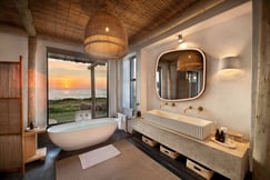 Indoor bathroom with ocean views