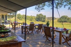 Outdoor dining area at luxury Kenya hotel