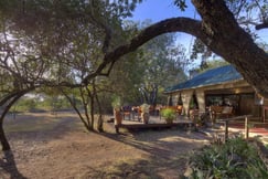 Outdoor dining area at luxury Kenya camp