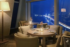 Living Bar with the marina view in the night