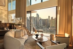 The Living Room of Marina Duplex Suite at The Lana, Dorchester Collection, Dubai