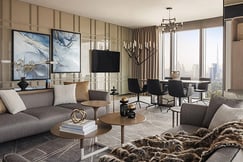 Living room of Urban Suite at One & One Za'abeel, the UAE