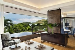 Living Room in One-bedroom Ocean View at Raffles Praslin, Seychelles