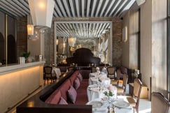 Dining room of luxury Venice hotel