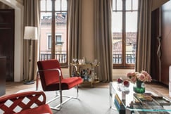 Living room in suite of luxury Venice hotel