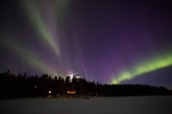 Northern Lights view from Aurora Safari Camp Sweden