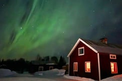 Northern Lights view from The Outpost Lodge, Finland