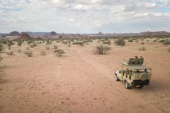 Safari drive through the Damaraland in Namibia