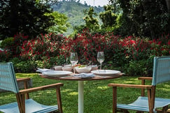 Outdoor dining setup at Nine Skies, Sri Lanka